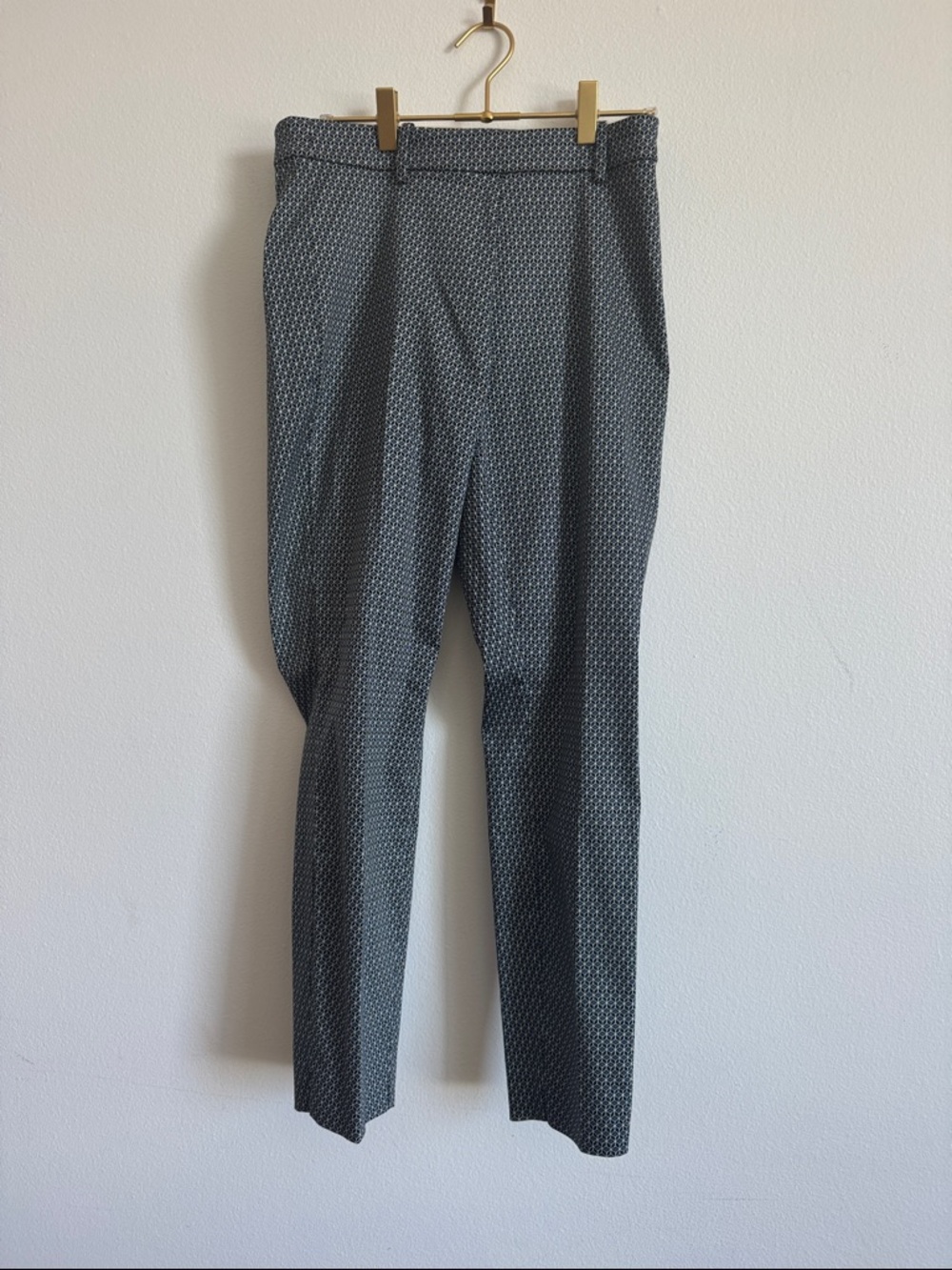 H&M Womens Straight Leg Patterned Dress Pants